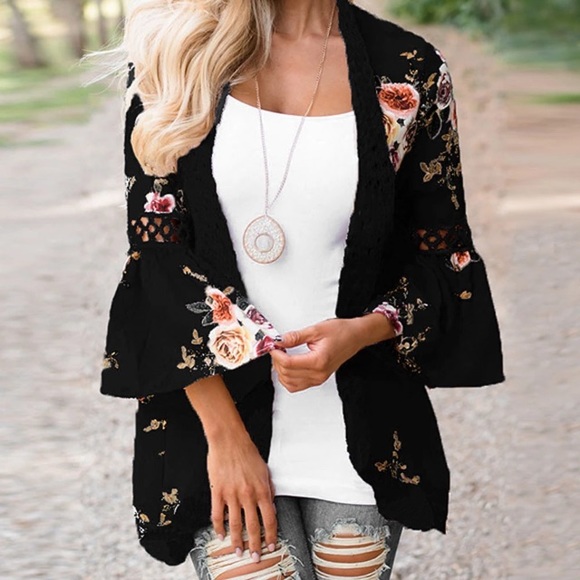 Tops - BLAZER STYLE 5🌟RATED❤️HOT floral chiffon duster